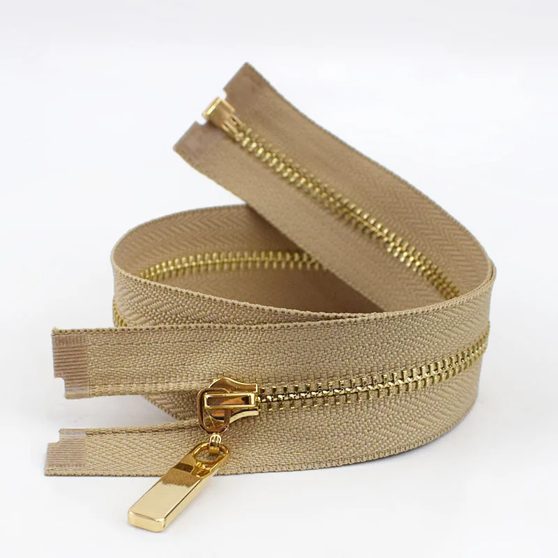 khaki 2 шт. Meetee 3# Металл Конец застежки-молнии/40 70 см с золотыми зубьями и длинной застежкой-молнией застежка для пошива сумок пуховик, куртка, юбка, Костюмы аксессуары - Цвет: khaki