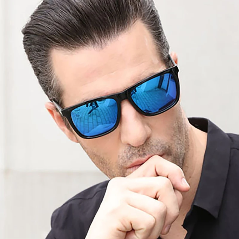 

Солнцезащитные очки зеркальные для мужчин и женщин UV-400, квадратные, для вождения