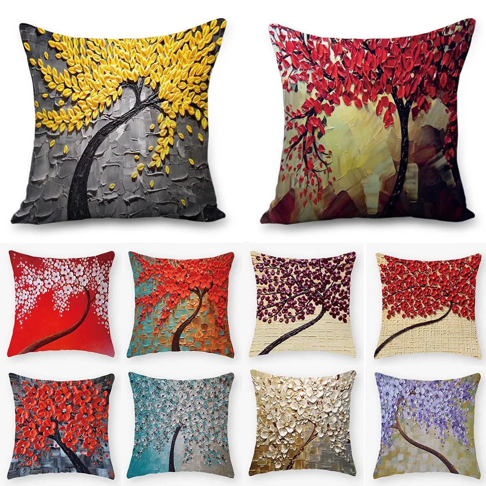

45*45 cushion covers Plant printed sofa cushions office car Pillow cases Polyester pillowcase home decor pillow cover kd-0043