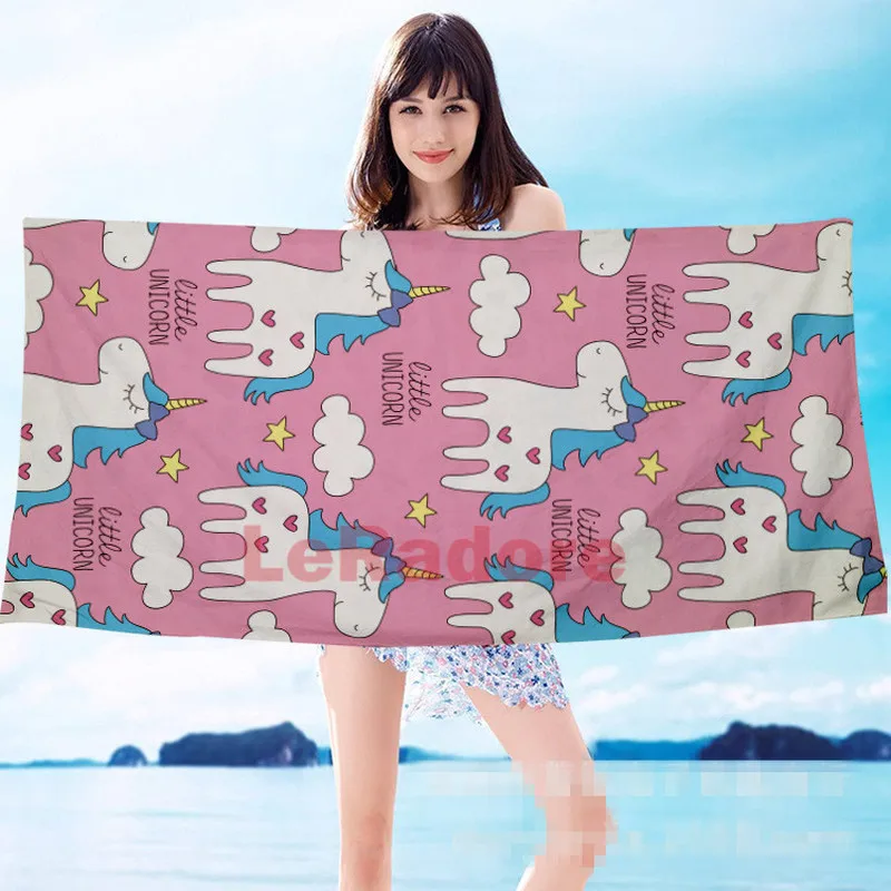Быстросохнущее пляжное полотенце единорога для девочек мягкое одеяло из