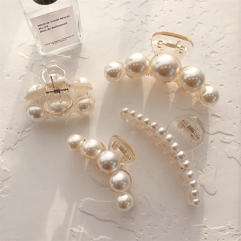 

Fashion Big Rhinestone Hairpins for Women Pearl Hair Clips Crab Hair Claws for Girls Barrettes Headwear Hair Pins Accessories
