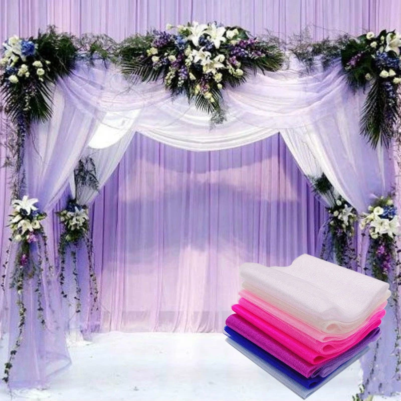 

5M Crystal Yarn Tulle Rolls Wedding Decorations Organza Arch Gauze Baby Shower Happy Biirthday Decoration Wedding Party Supplies