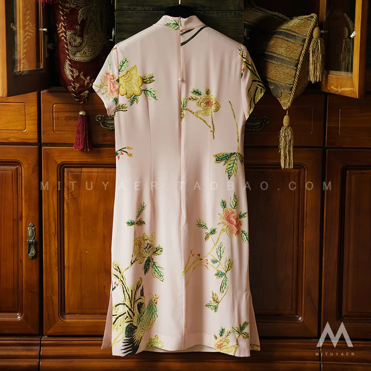 

Chinese Phoenix Gouache Cheongsam 2021 New And Graceful Women's Dress