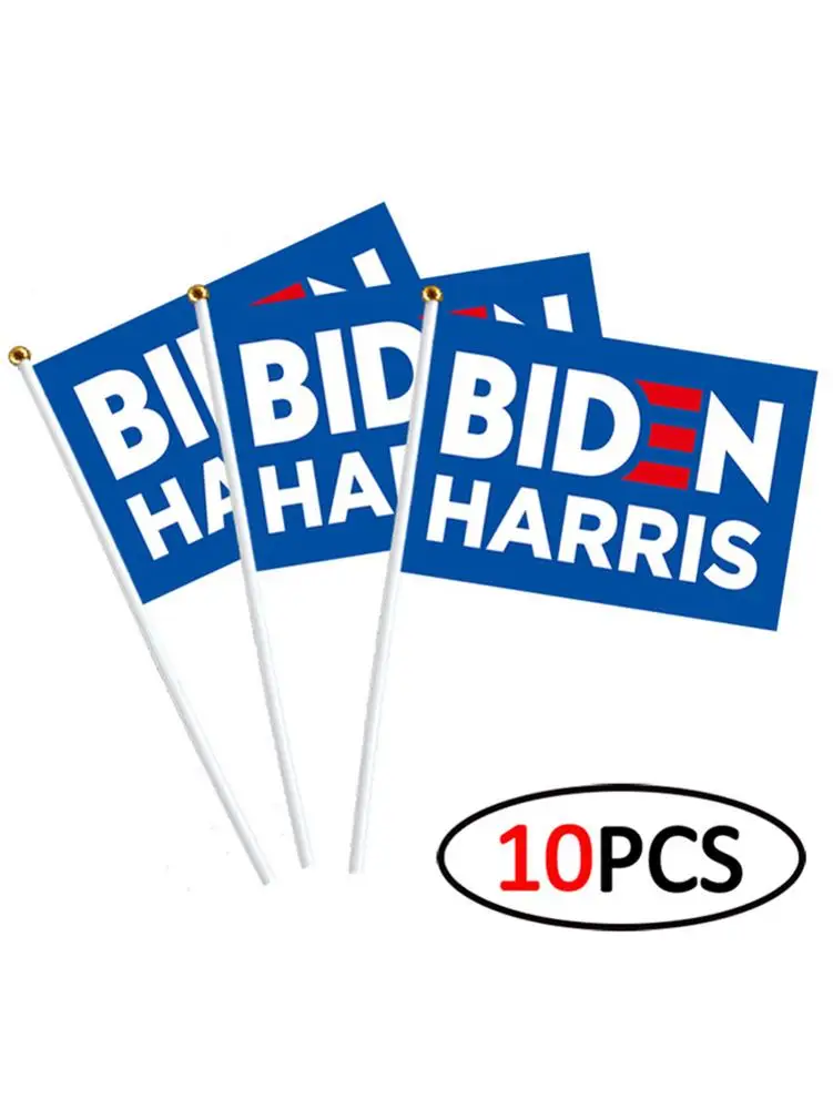 

10pcs U.S. Election Supports Biden Harris Hand-cranked Decorative Flag Home Outdoor Decoration Products