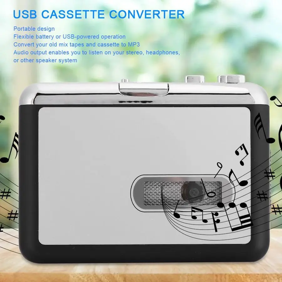USB кассета конвертер портативная лента для MP3 аудио музыки ноутбуков и