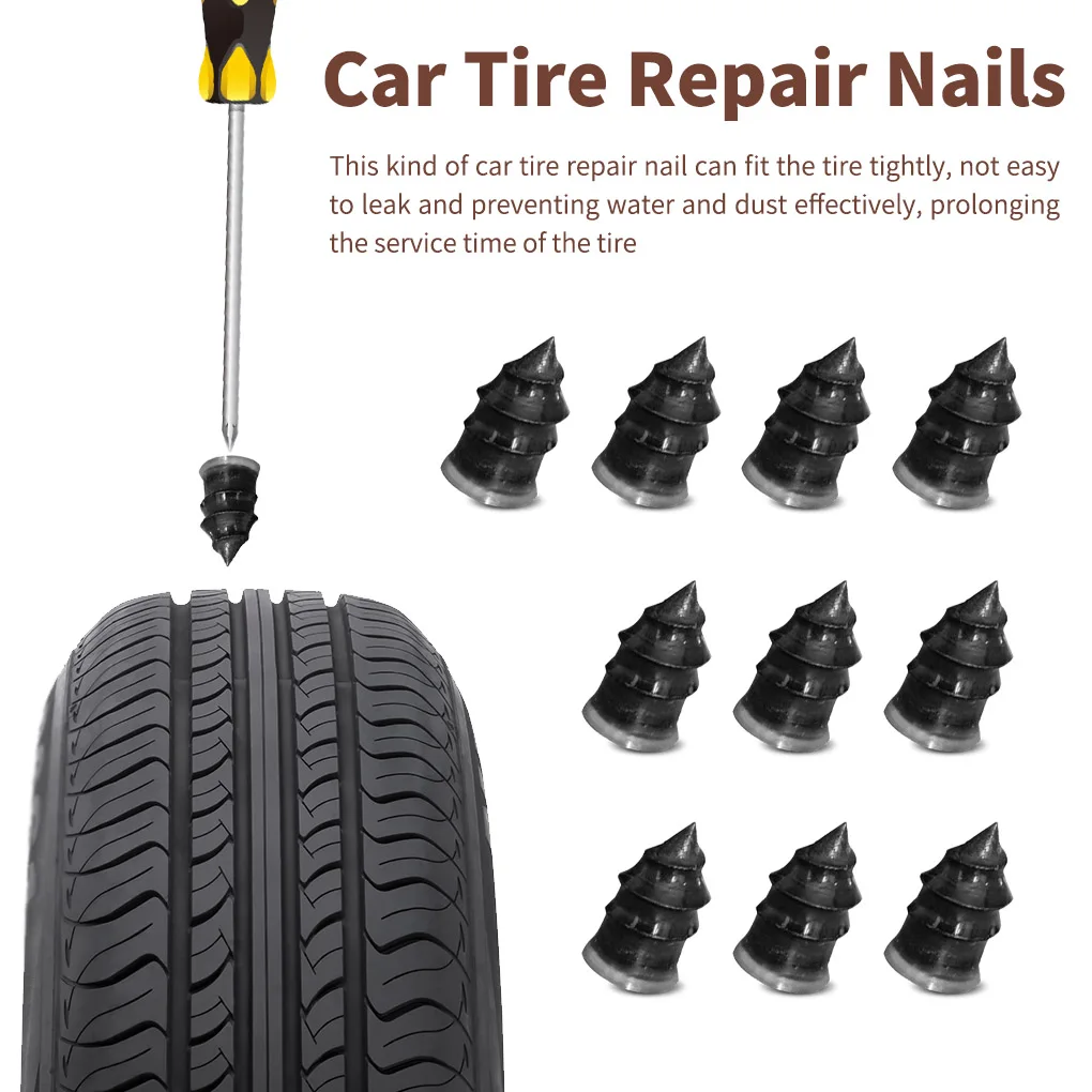 

10pcs Motorcycle Vacuum Tyre Repair Nail Car Scooter Bike Universal Tubeless Rubber Nails Tire Puncture Repair Accessories