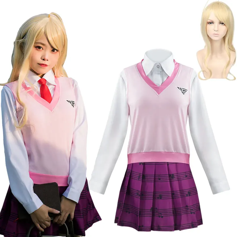 

Danganronpa V3 Kaede Akamatsu Cosplay Costumes Halloween Party Women Dresses Anime Shirt Vest Skirt Socks Girl JK School Uniform