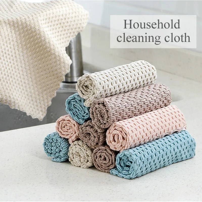 Бытовые тряпки для мытья посуды кухонные Легкая очистка впитывающая вода