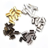 200 pcslot clasps cord end caps connectors string ribbon leather clip tip fold crimp bead diy jewelry making supplies