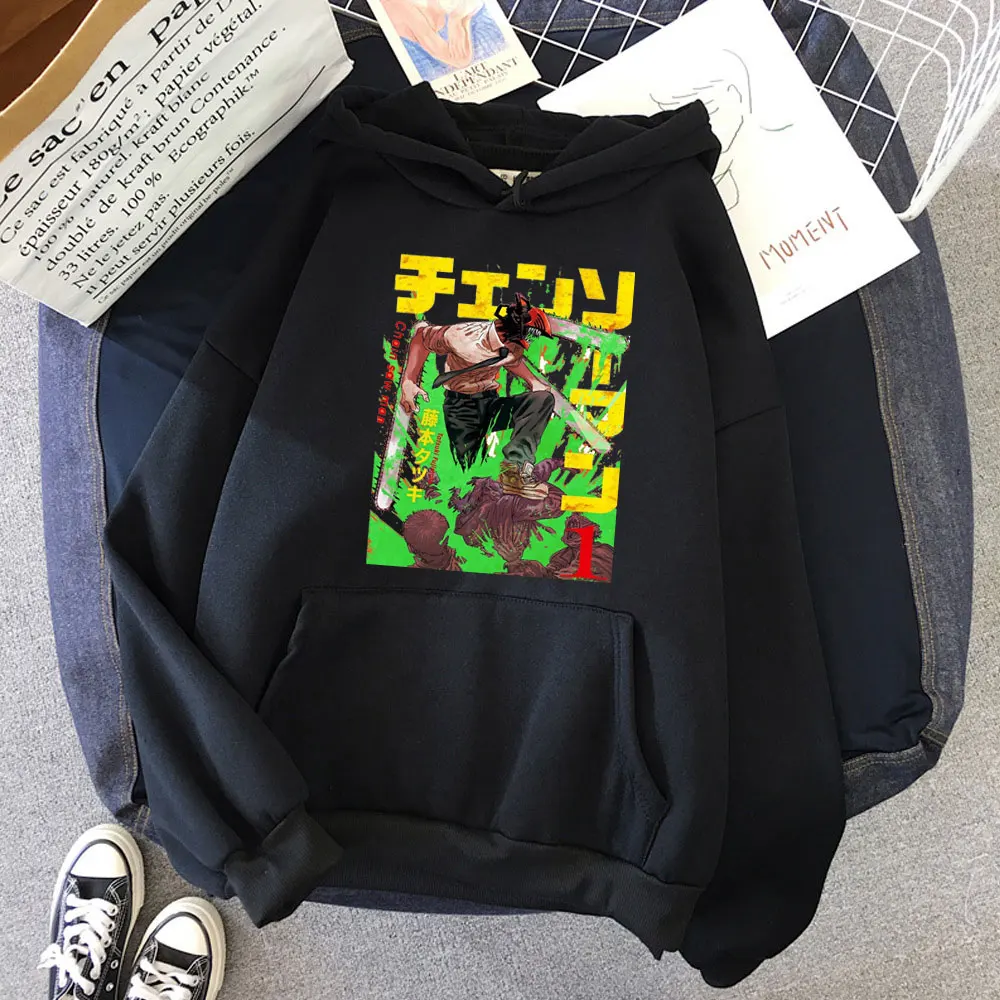 

Japan Anime Womens Chainsaw Man Manga Graphic Cartoon Pochita Makima Unisex Hooded Tops Female Harajuku Hoody New Style Hoodie