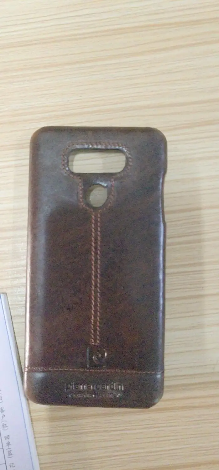 Чехол Pierre Cardin для LG G6, роскошный брендовый Винтажный чехол из натуральной кожи, чехол s, сумки для LG G6, жесткая тонкая задняя крышка - Цвет: Dark Coffee