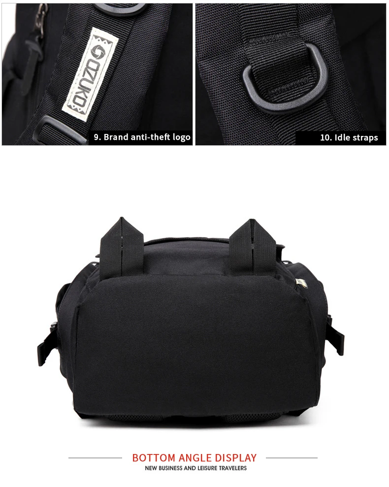 Mochila модный рюкзак для мужчин Путешествия черные Наплечные сумки ozuko сумка для ноутбука мужские рюкзаки большой школьный рюкзак