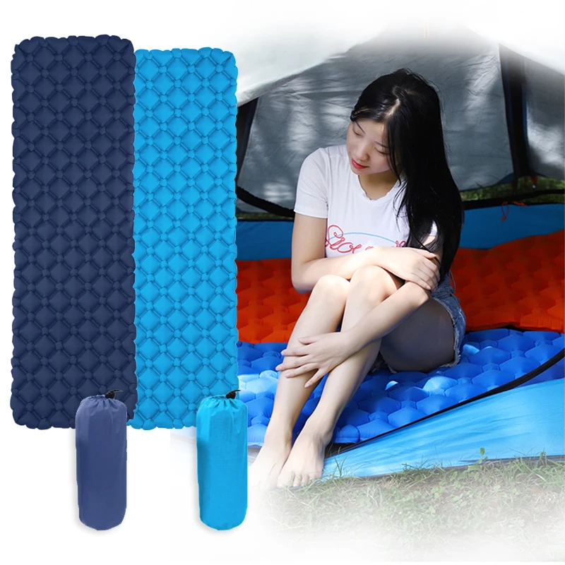 

Outdoor Inflatable sleeping Mat Ultralight Waterproof Portable Camping fast filling mat Travel Folding Bed Single Sleeping Pad