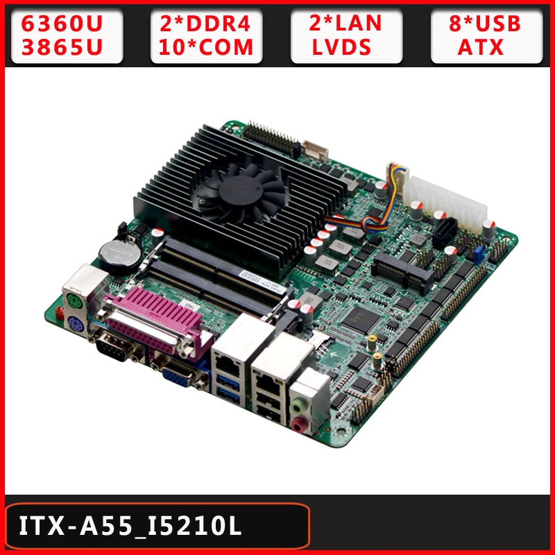 Материнская плата 3865U I5 6360U DDR4 Dual LAN 10 RS232 COM ATX Mini Itx Linux|Промышленные компьютеры и