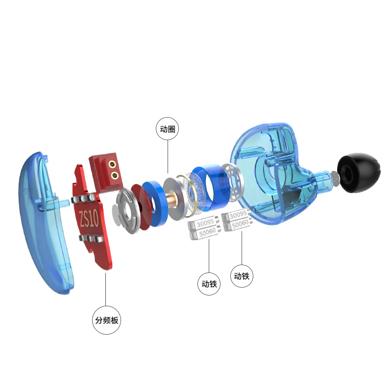 KZ ZS10 Earphones 4BA+1 DD Hybrid In Ear Headphone HIFI Bass Headset DJ Monitor Earphone Earbuds KZ ZS6 AS10 ZST ES4 ED16 BA10