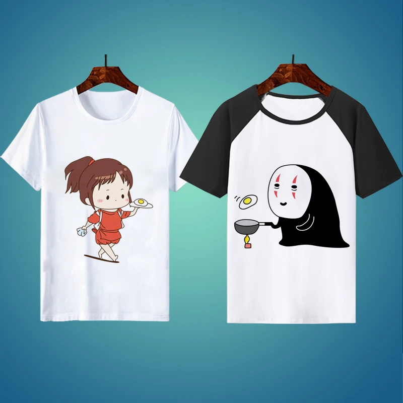Футболка для косплея Spirited Away Огино чихиро летняя футболка с японским аниме No Face Man