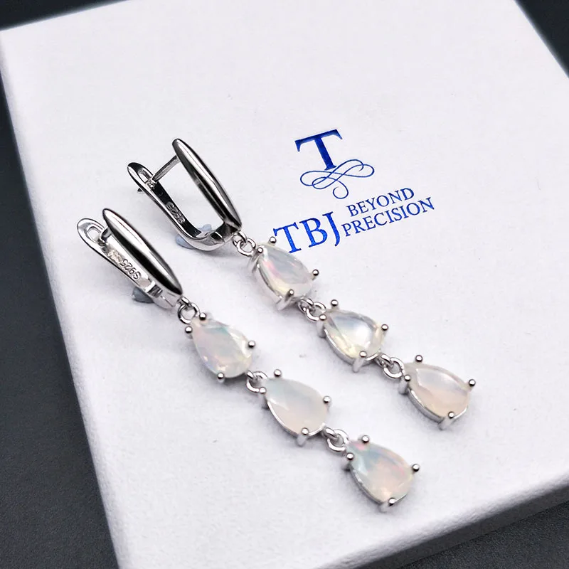 TBJ, серьги с длинной застежкой, натуральный Эфиопский Опал, серебро 925 пробы, драгоценный камень, хорошее ювелирное изделие для женщин, хороший подарок