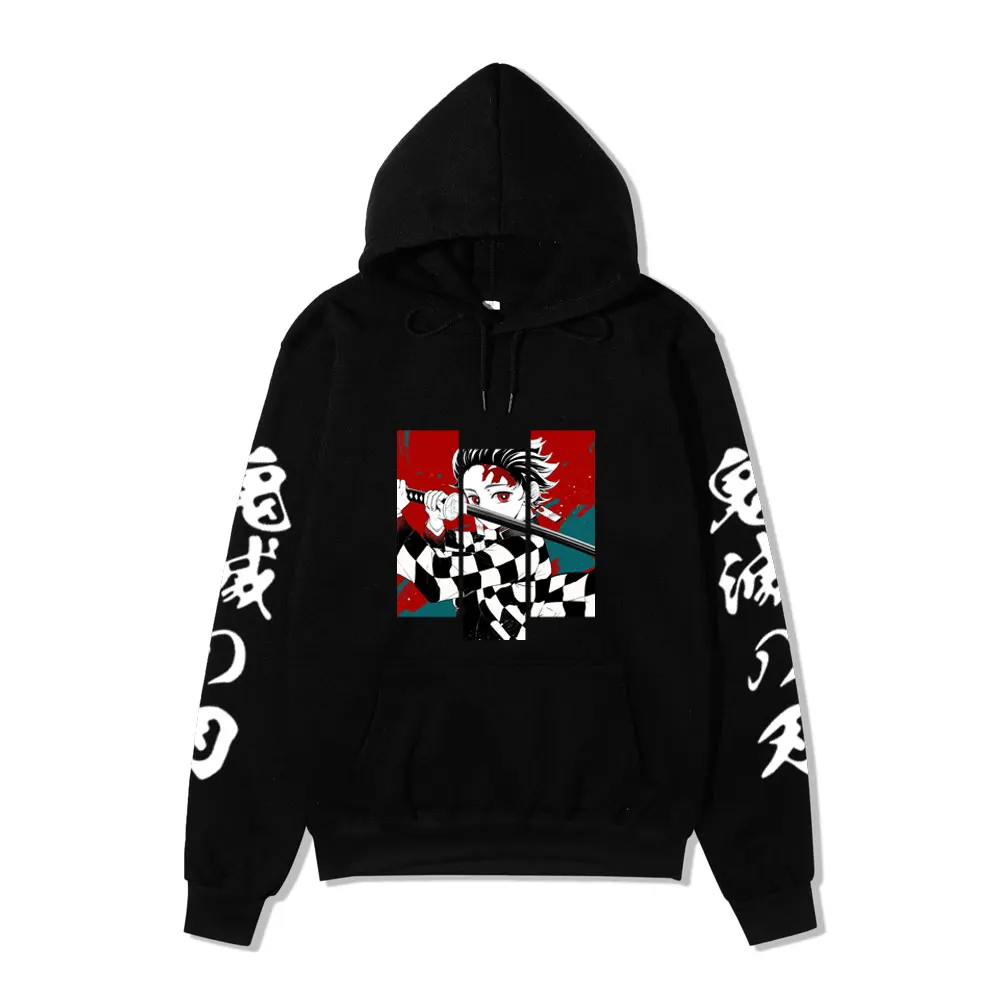 

Demon Slayer Anime Graphics Print Hoodie Long Sleeve Pullovers Casual Fashion Tops Unisex Clothes Kimetsu No Yaiba Sweatshirts