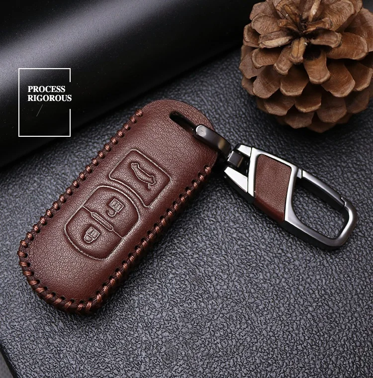 Кожаный Автомобильный Брелок с дистанционный ключ чехол Fob для Mazda 2 3 6 Atenza Axela CX 5 CX5