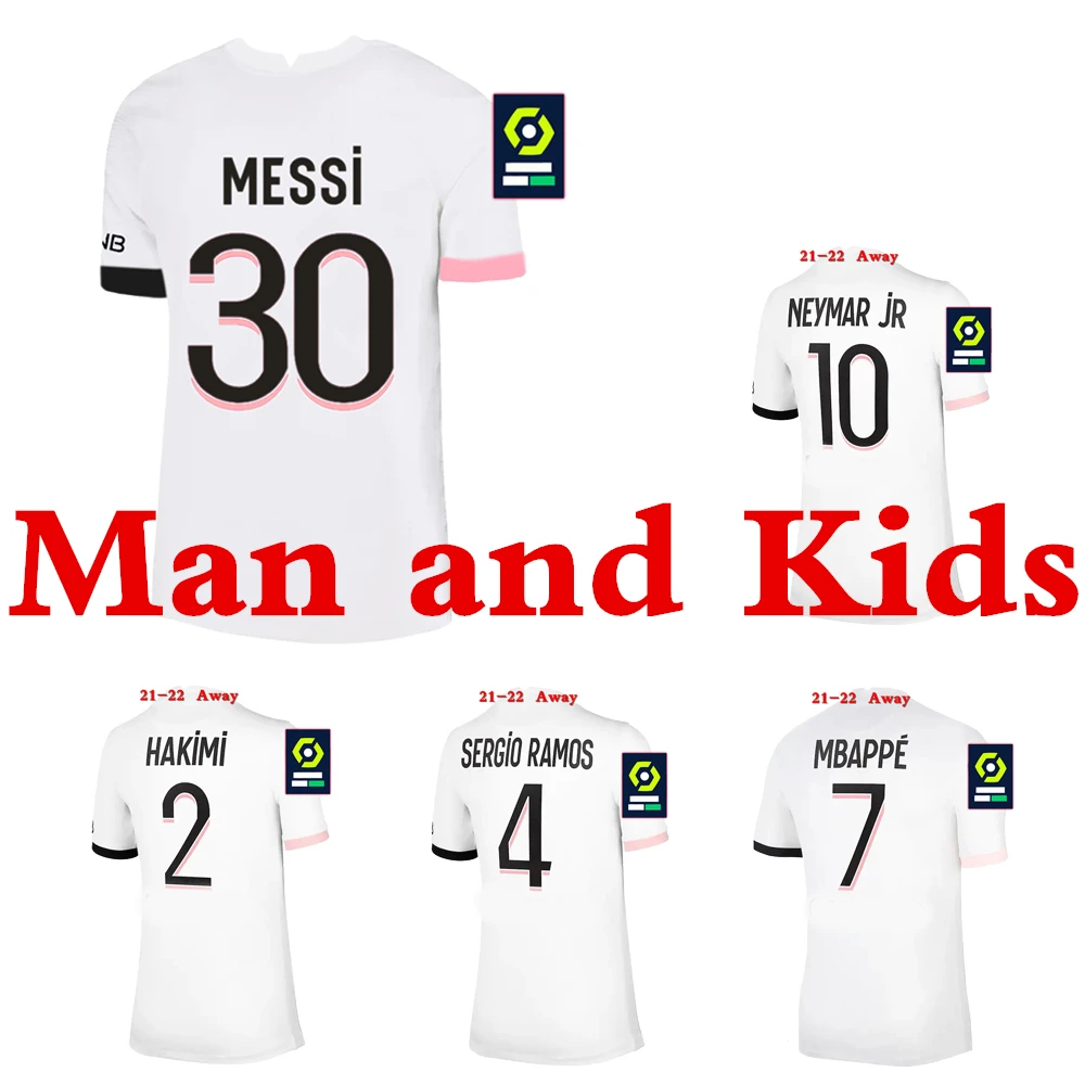 Новинка тайские качественные трикотажные футболки с надписью HAKIMI 21 22 Месси MBAPPE