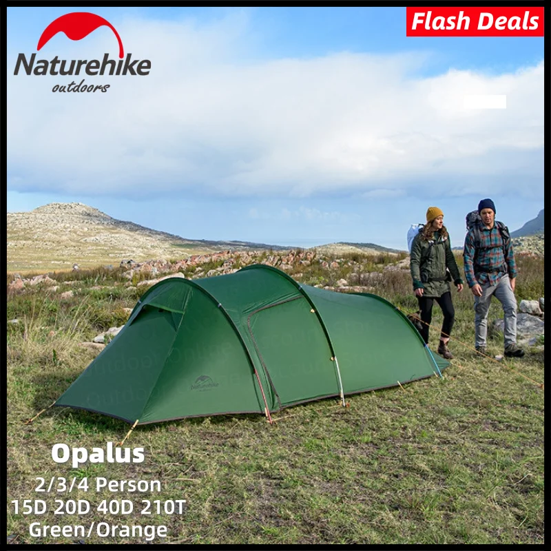 Палатка-туннель Naturehike Opalus для 2-4 человек Ультралегкая тканевая занятий на