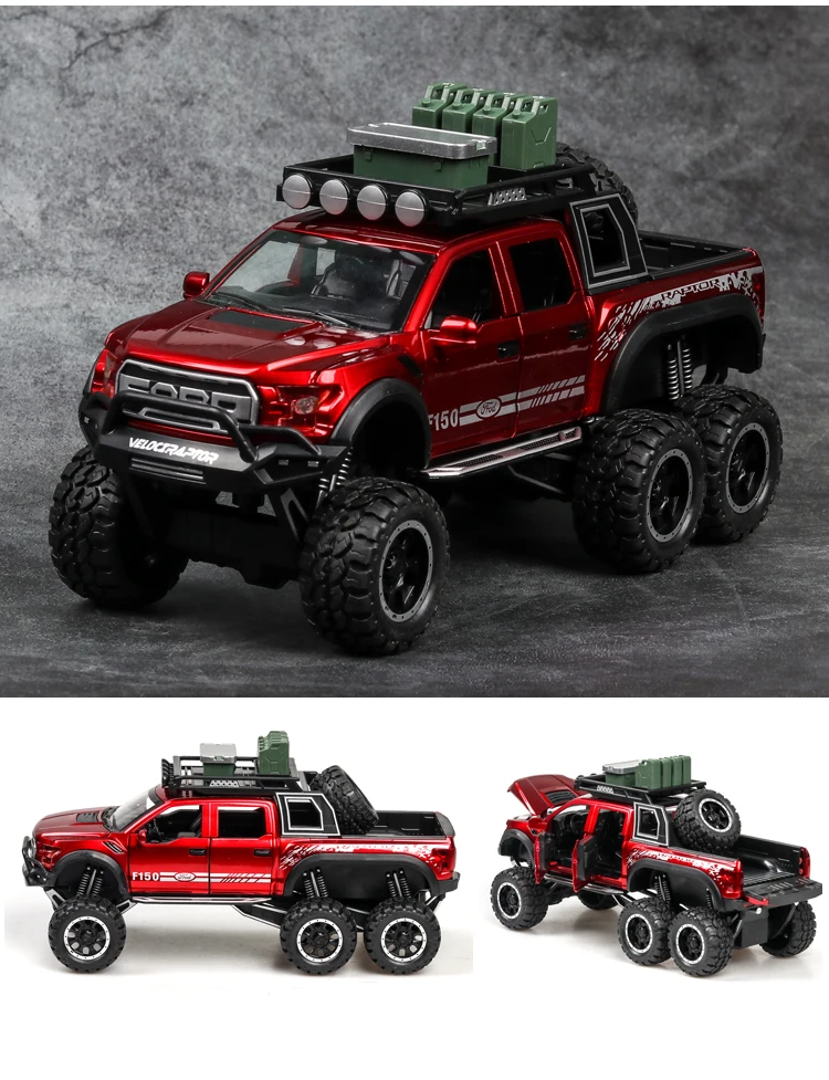 1:28 литье под давлением FORD RAPTOR f150 SUV металлическая модель автомобиля игрушечные колеса сплав автомобиль звук и светильник оттягивающийся автомобиль мальчик малыш игрушки vw модель