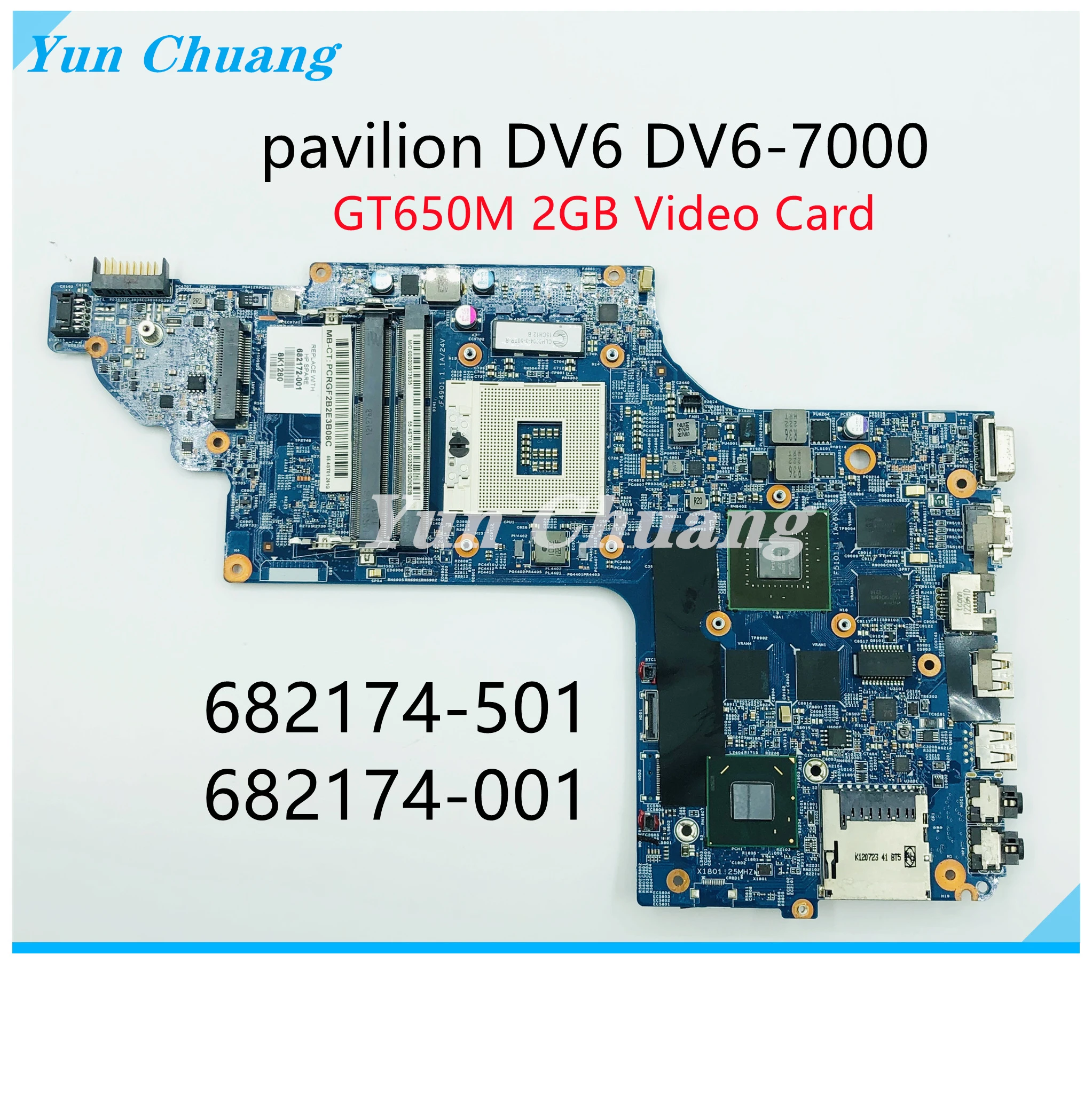 682172-001 682174-001 682175-001 11253-2 48.4ST06.021 Motherboard For HP Pavilion DV6 DV6-7000 laptop motherboard HM77 GT650M 2G - купить по