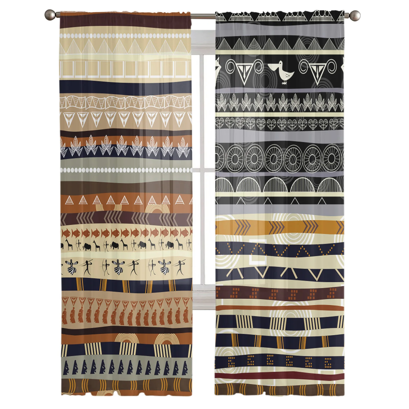 Африканские индийские Слоны Оконные Занавески для гостиной тюлевые занавески
