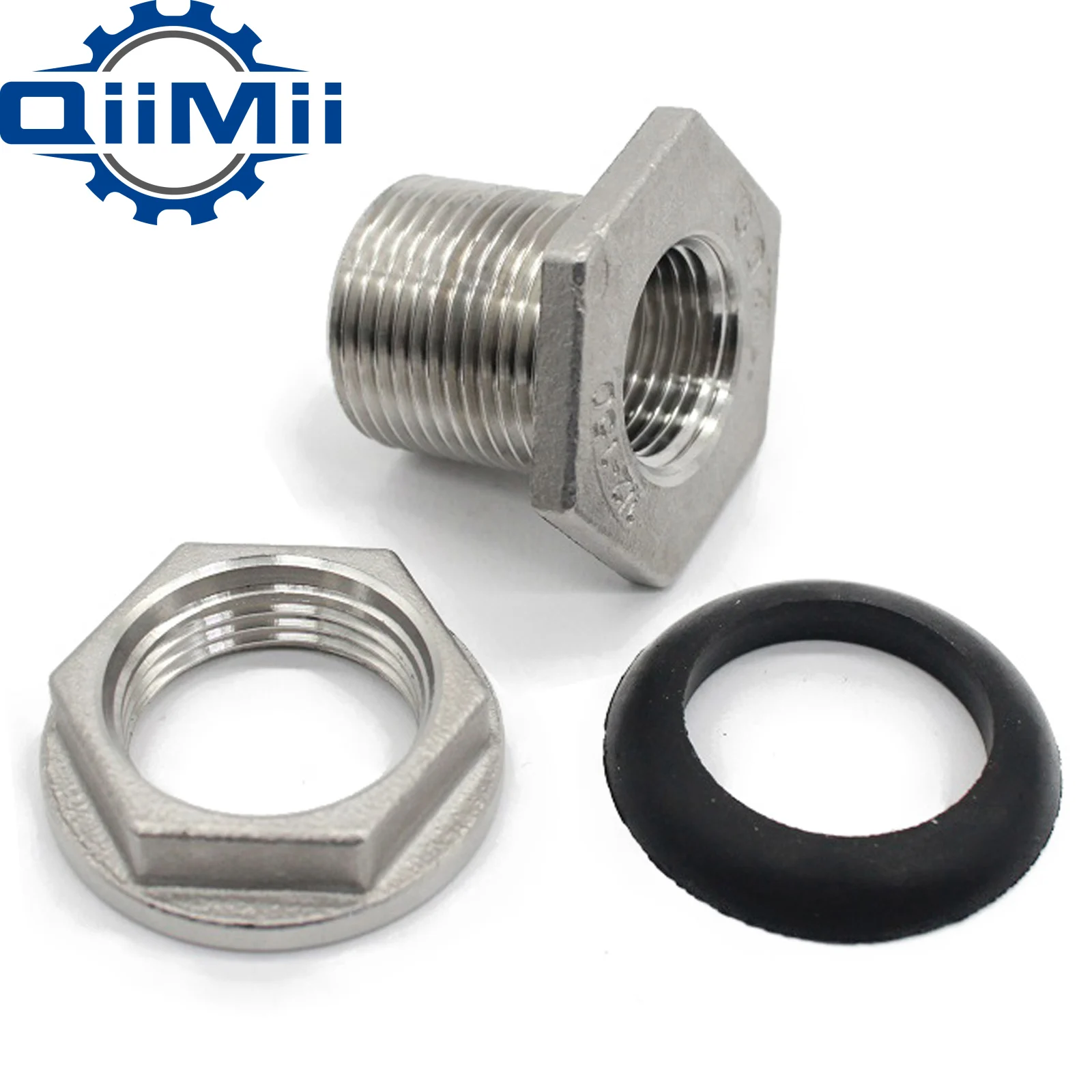 

1/2" 3/4" 1" 1-1/4" 1-1/2" 2" BSP Female Thread Bulkhead Water Tank Connector Stainless Steel Adapter Fitting Homebrew