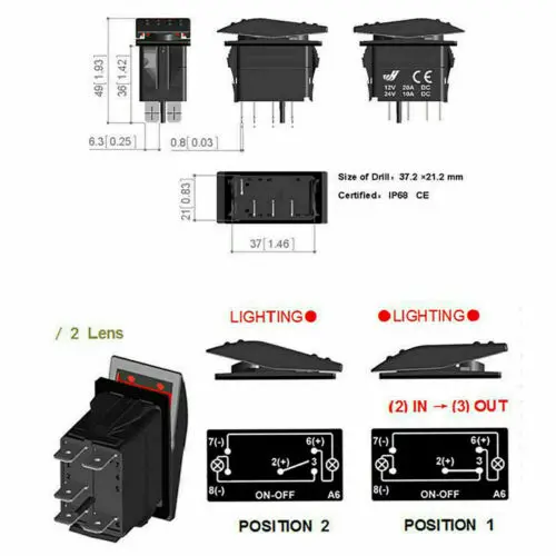 

ARB Carling Rocker Waterproof FOR LED Light Bar 12V Toggle Switch Blue Car Boat AL CAR ACCESSORIES