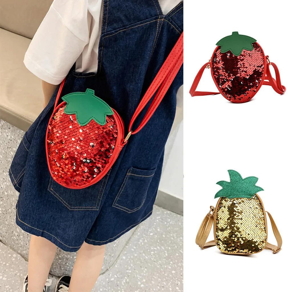 Милая сумка с фруктами и блестками для девочек мессенджер на плечо Детский