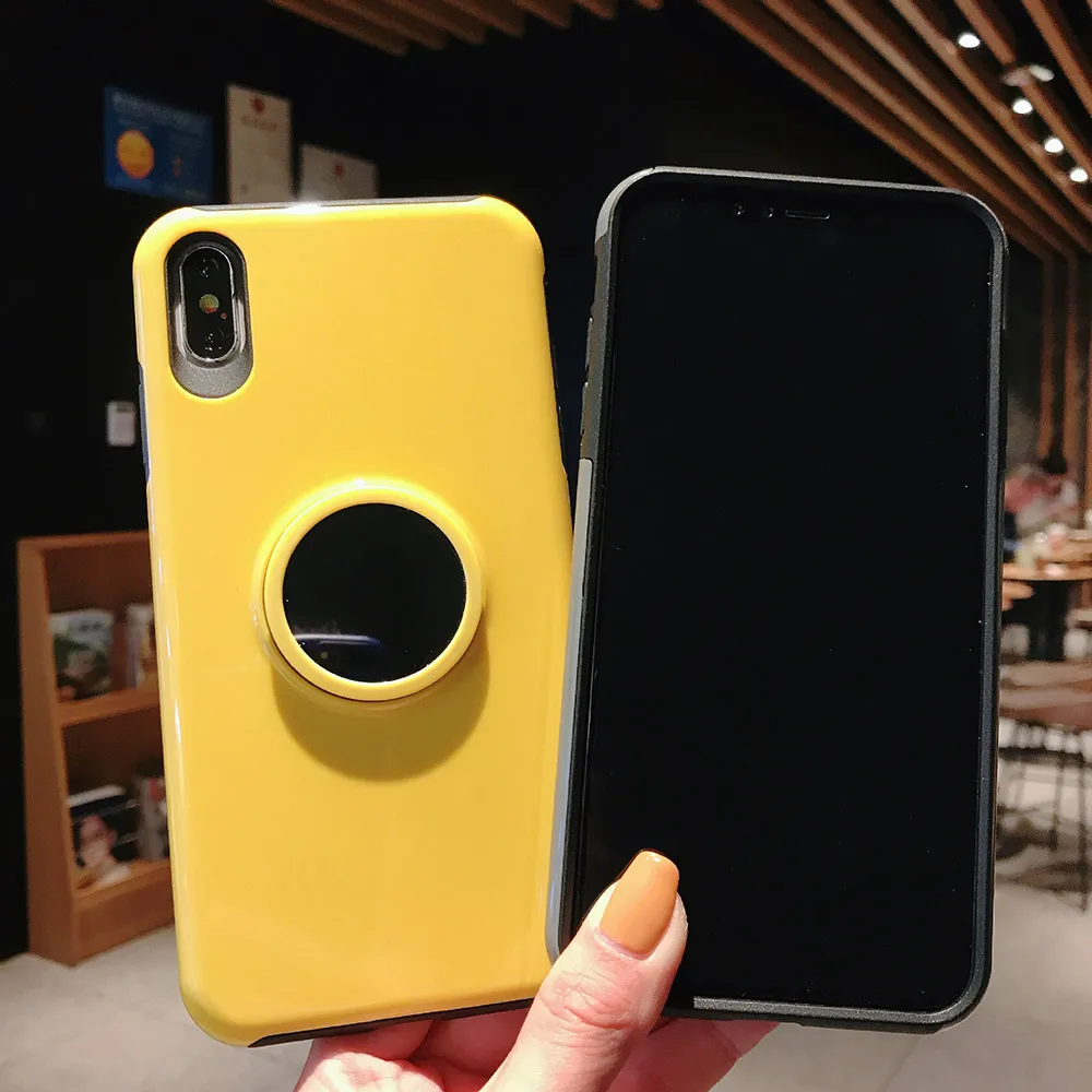 BFOLLOW зеркальная подушка безопасности корпус розетки для iPhone 6 6s 7 8 Plus X XR XS Max 11 Pro Max жесткий чехол из ПК с магнитной задней подставкой