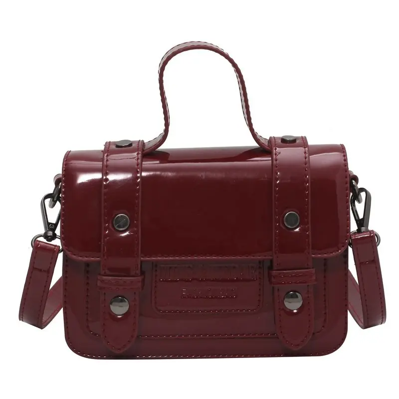 

Solid Color Patent PU Leather Crossbody Bags For Women 2021 Female Branded Totes Fashion Flap Shoulder Handbags And Purses Bolsa