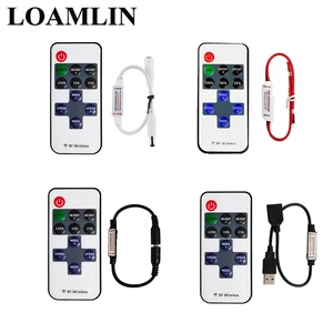 Мини-регулятор яркости, светодиодный пульт дистанционного управления 12 А, 11 клавиш, монохромный светильник с 3528 светодиодными лентами 5050