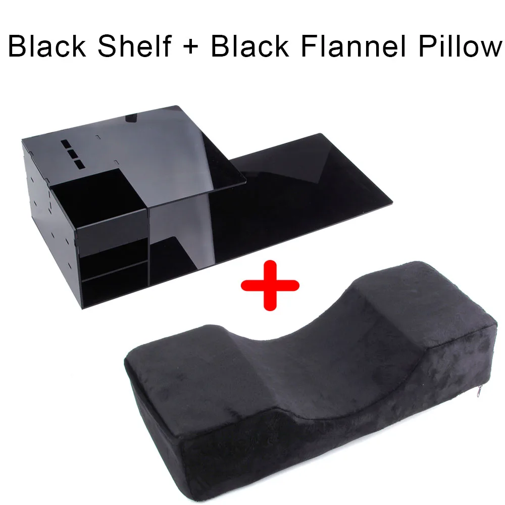 Black set D Подушка для наращивания ресниц на шею с эффектом памяти, подушка для ресниц с органайзером, акриловая полка для прививки ресниц, инструмент для макияжа - Цвет: Black set D
