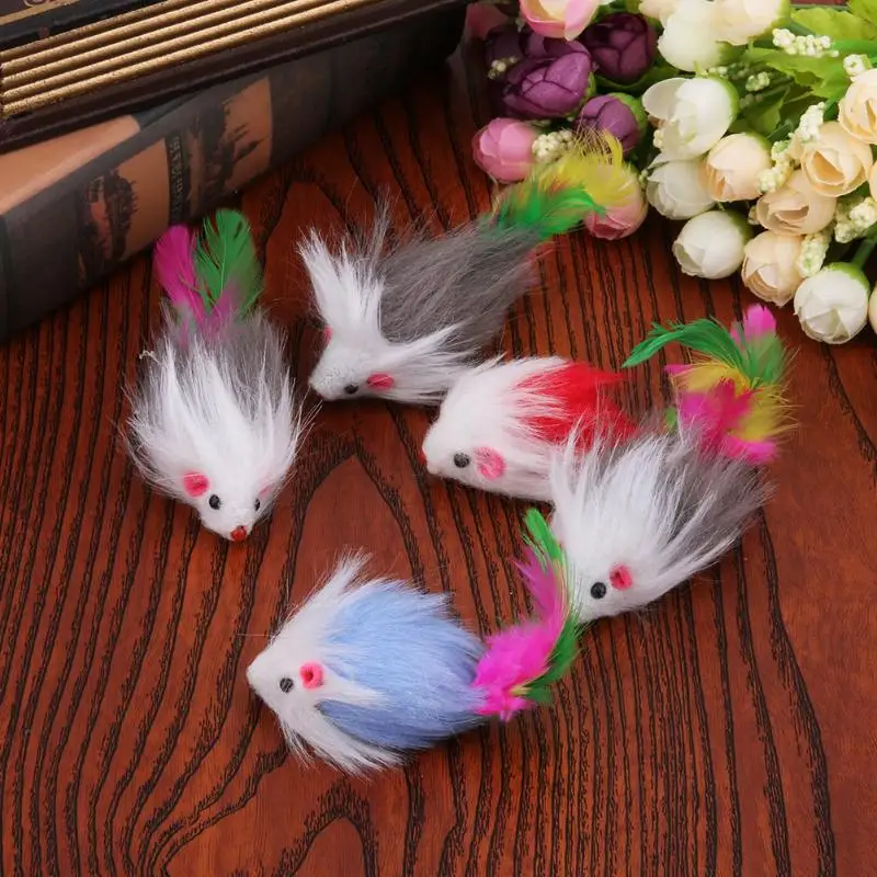 5 шт./компл. красочные игрушечная мышь игрушки для котов пищалка звуковая игрушка