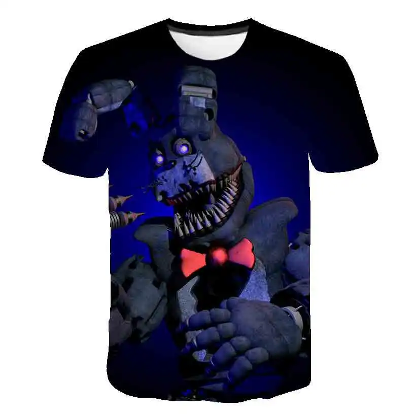 Детская футболка от 3 до 14 лет с 3D принтом Five Nights at Freddys модные футболки короткими