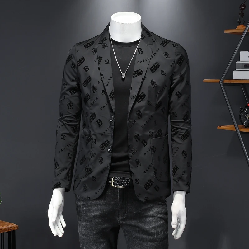 

Embroidered Wedding Men Blazer Slim Fit Casual Blazers Mens Blazer Jacket Wedding Suit Ropa De Hombre Men Suit Jackets BA60XF