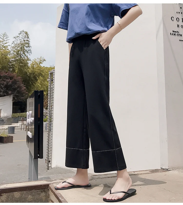 Весенние Брюки с широкими штанинами и шифоновой драпировкой в западном стиле |