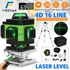 Лидер продаж, 16-линейный зеленый лазерный уровень 4D с 360 горизонтальными и вертикальными перекрестными линиями, автоматическое самовыравнивание, супермощный для помещений и улицы