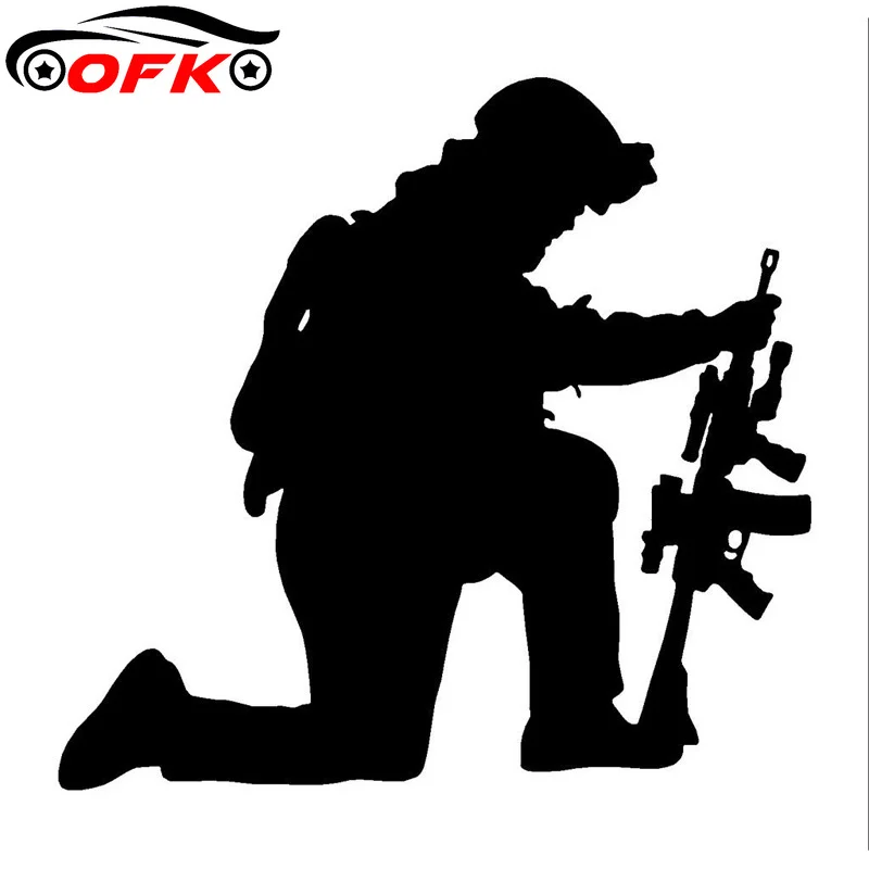 

The Soldiers Firing Personality Car Sticker Covering Body Of Fashion Vinyl Decals Black/Silver 16*15.2CM