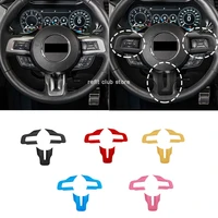 steering wheel decorative patch button frame strips panel stickers for ford mustang 2015 2021 interior modified accessories