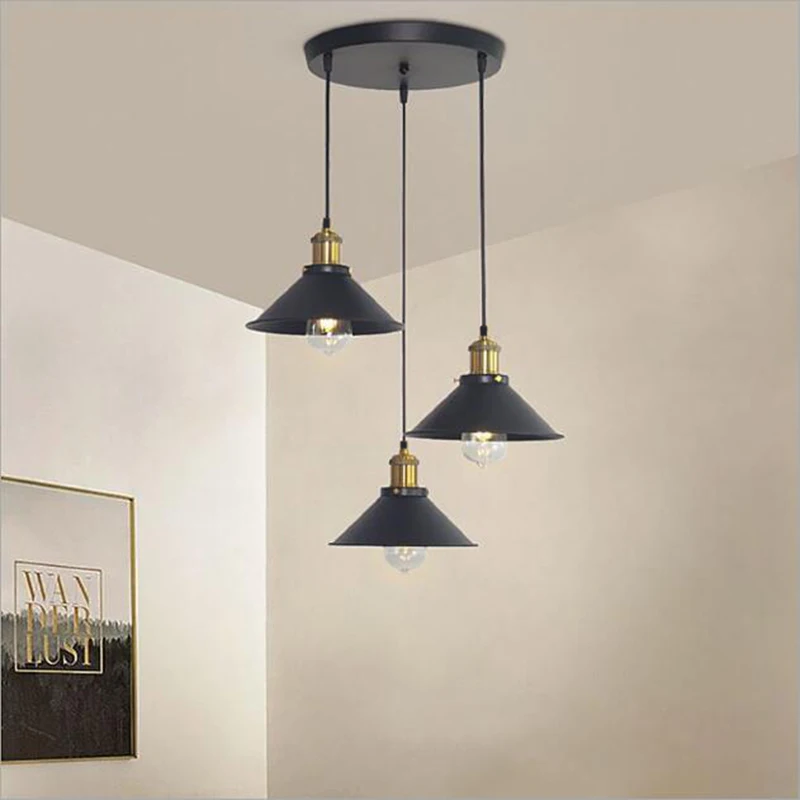 Черный винтажный промышленный подвесной светильник скандинавский Ретро s