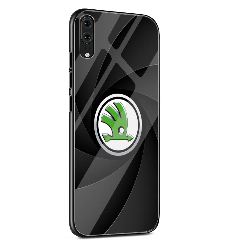 Desxz Стекло чехол для телефона для Xiaomi mi 8 9 Lite Red mi Примечание 5 6 7 Pro A1 A2 6A 4X Pocophone F1 Skoda автомобильные брелки с логотипом - Цвет: G1