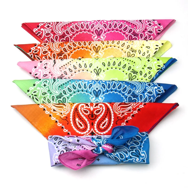 

1PC Elegant Flower Cotton Double Cashew Square towel summer Tie-dye Fashion Hot DIY Randomly