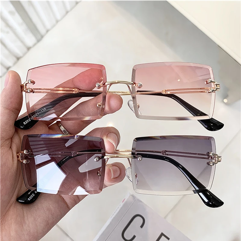 Солнцезащитные очки женские прямоугольные роскошные брендовые винтажные с