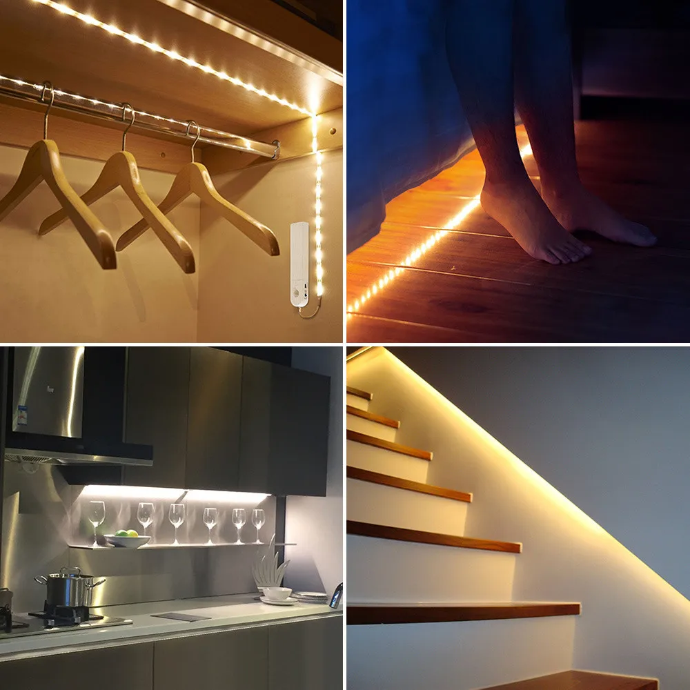 Светодиодная ленсветильник с пассивным ИК датчиком движения SMD 2835 60