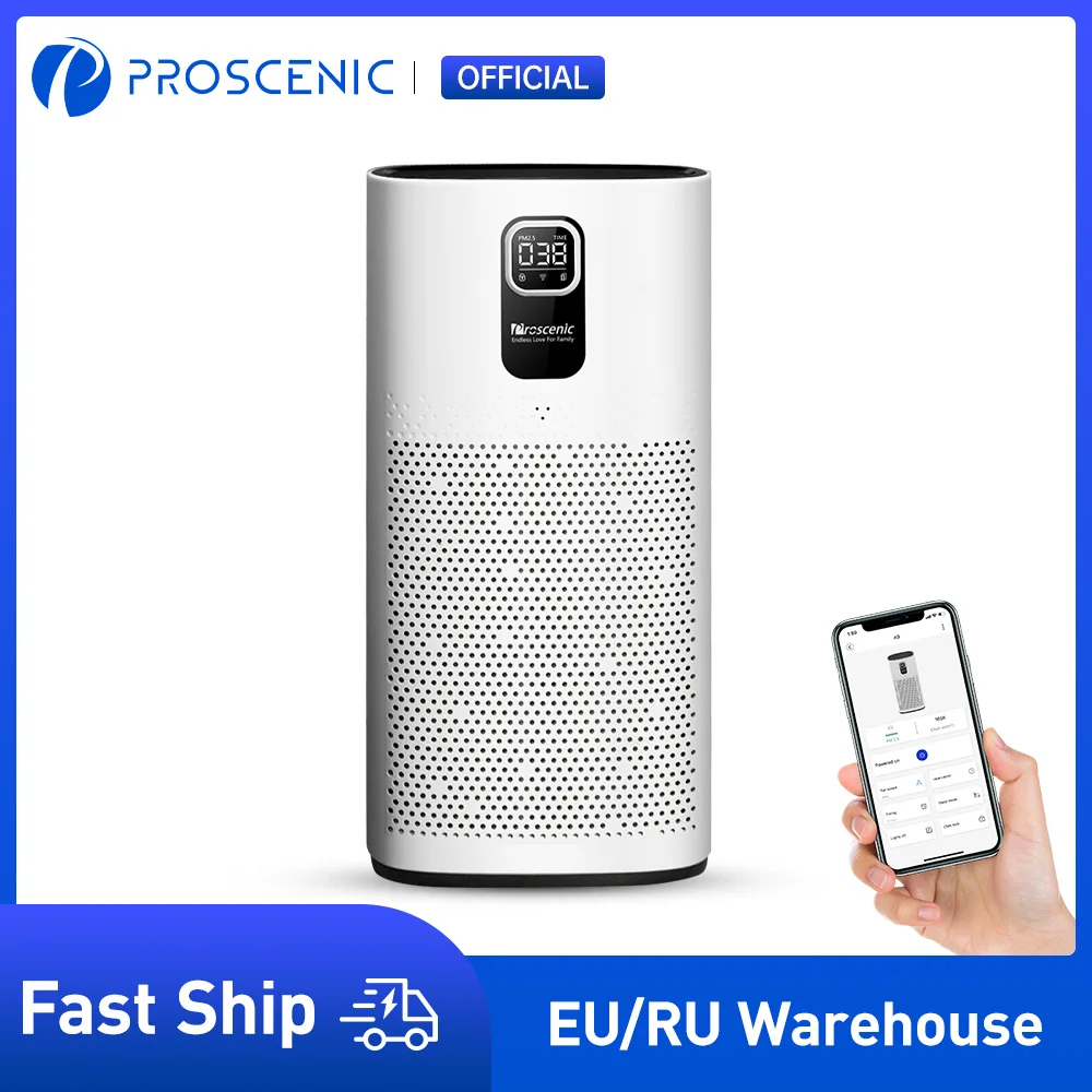 HEPA фильтр Proscenic A9 H13 для очистки воздуха больших помещений 968 футов управление