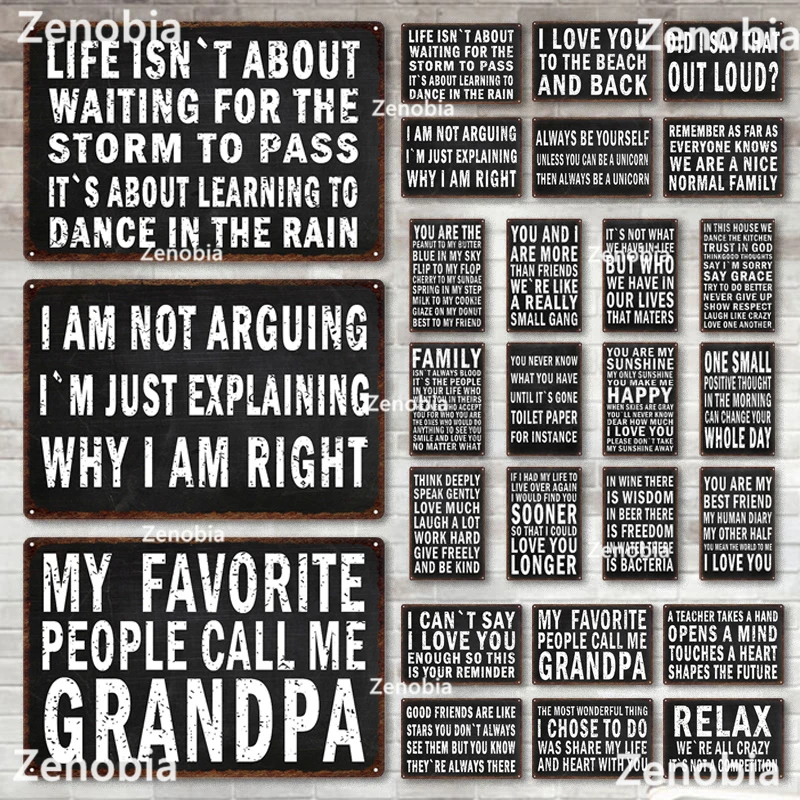 

Zenobia Decor Motivating Sentence Sign Metal Signs Vintage Tin Sign Retro Decoration for Home Bar Pub Club Man Cave Wall Posters