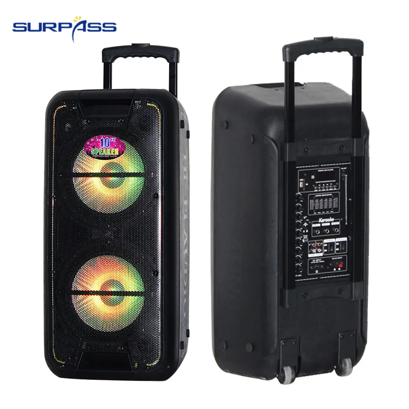 Высокая мощность большая колонка с Bluetooth двойной 10 дюймов ретро fm